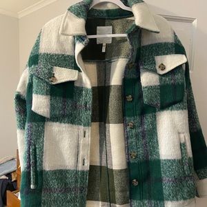 AVEC LES FILLES green plaid shacket